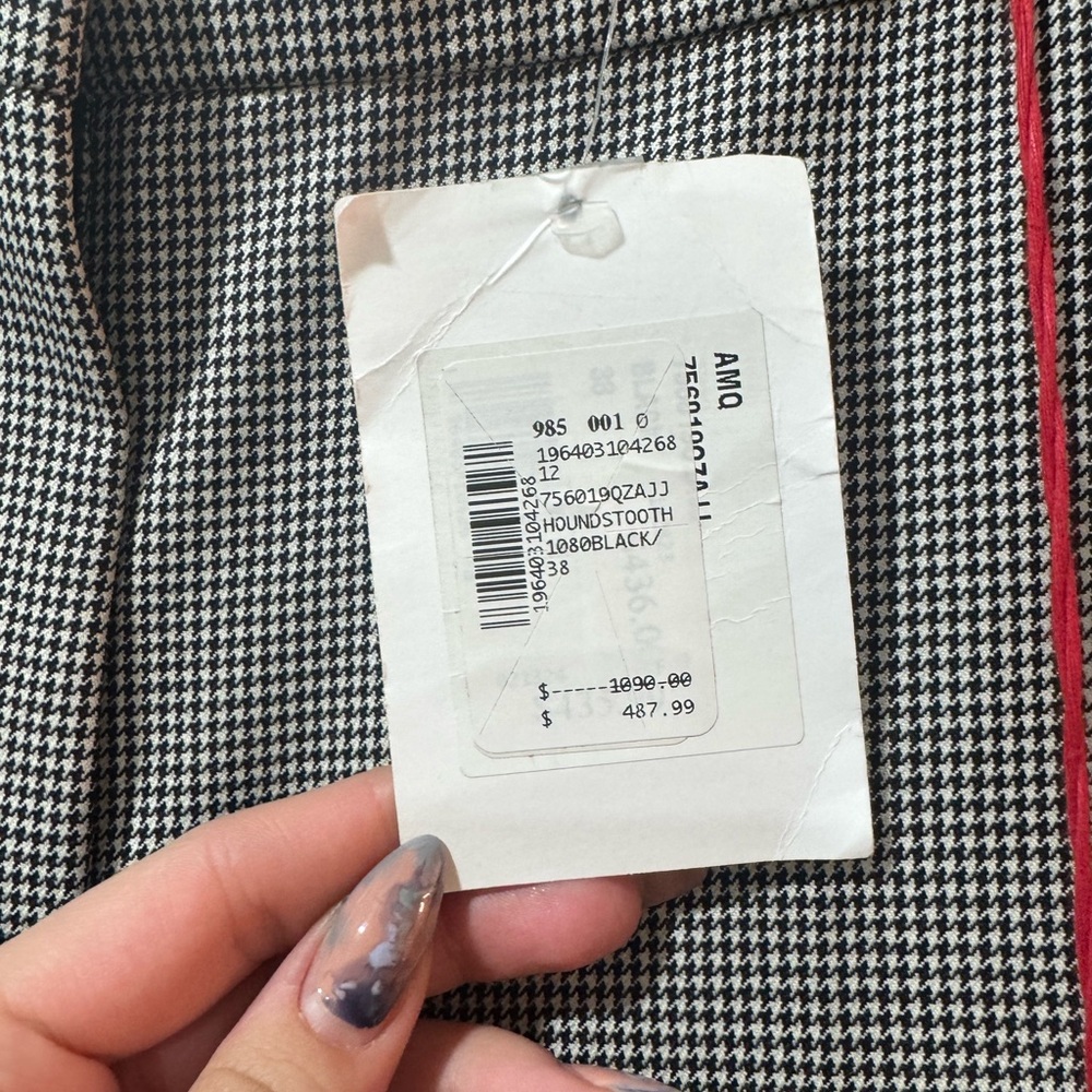 Alexander McQueen Houndstooth wool straight pants Size IT 38 - US 2 - Picture 9 of 14